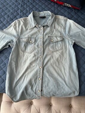 Pendleton Light Blue Denim Button-Front Casual Shirt
